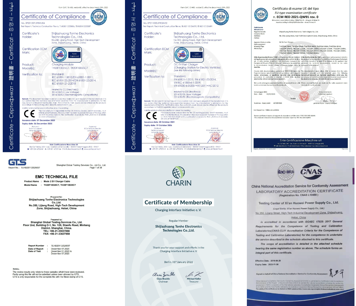 Qualification certificates of Smart Electric Vehicles Charging modules